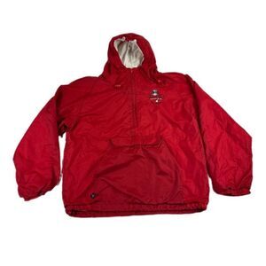 Charles River Bubba Gump Shrimp 1/2 Zip Jacket Mens M Red Lined Windbreaker Coat